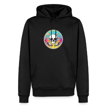 Skull in Love - Men’s Premium Organic Hoodie - black - Front - Nico (187cm)