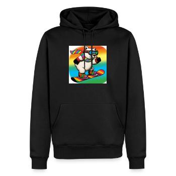 Cooler Eisbär fährt Snowboard V3 Geschenk - Männer Premium Bio Hoodie - Schwarz - Vorne - Nico (187cm)
