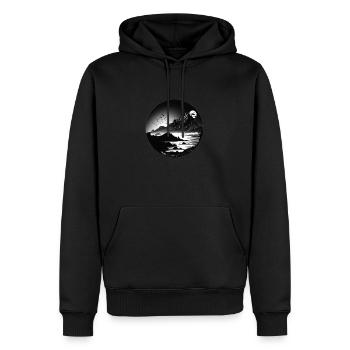 Black White Mountain - Männer Premium Bio Hoodie - Schwarz - Vorne - Nico (187cm)