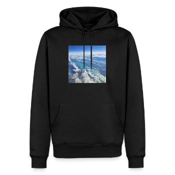 Photographie du ciel 18 - Sweat à capuche Premium bio Homme - noir - Devant - Nico (187cm)