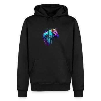Neon Gaming Controller / Kontroller - Männer Premium Bio Hoodie - Schwarz - Vorne - Nico (187cm)