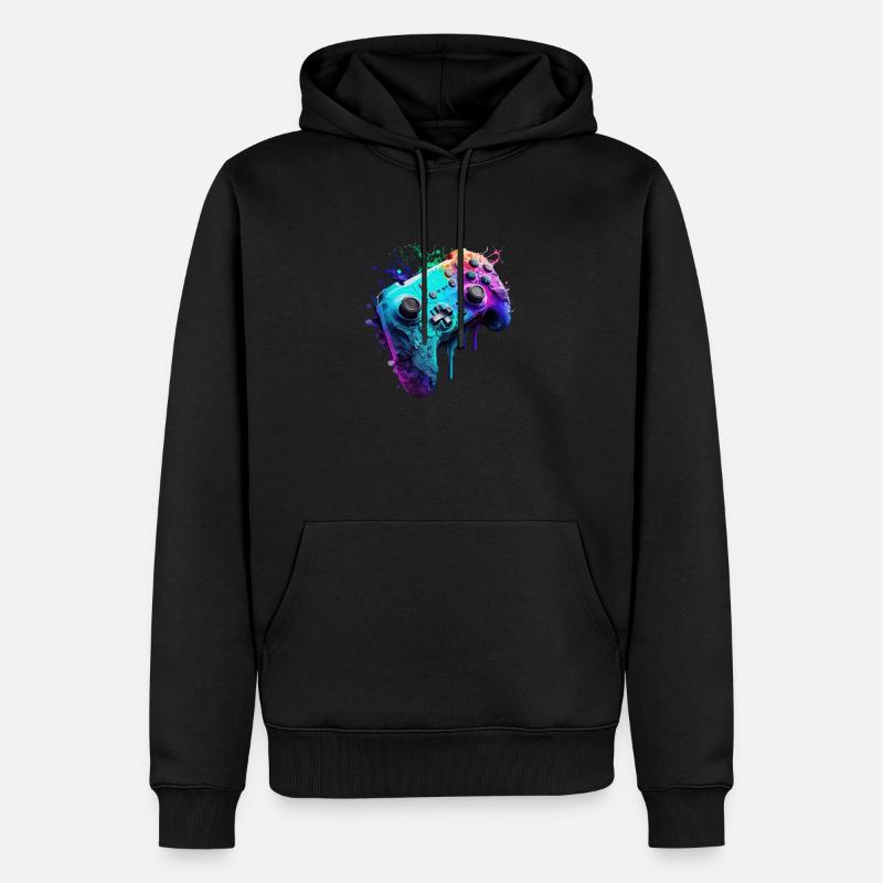 Neon Gaming Controller / Kontroller - Männer Premium Bio Hoodie - Schwarz
