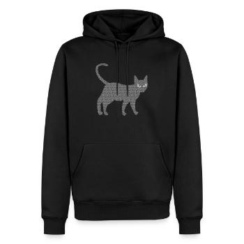Chat structurel - Sweat à capuche Premium bio Homme - noir - Devant - Nico (187cm)