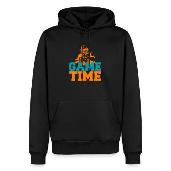 sport - Männer Premium Bio Hoodie - Schwarz - Vorne - Nico (187cm)