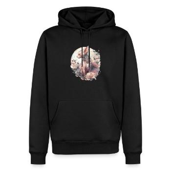 Japanese Cat Sphynx Nacktkatze - Männer Premium Bio Hoodie - Schwarz - Vorne - Nico (187cm)