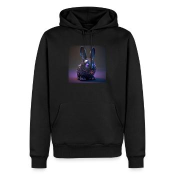 Cyber Punk Osterhase - "Easterpunk" - Männer Premium Bio Hoodie - Schwarz - Vorne - Nico (187cm)