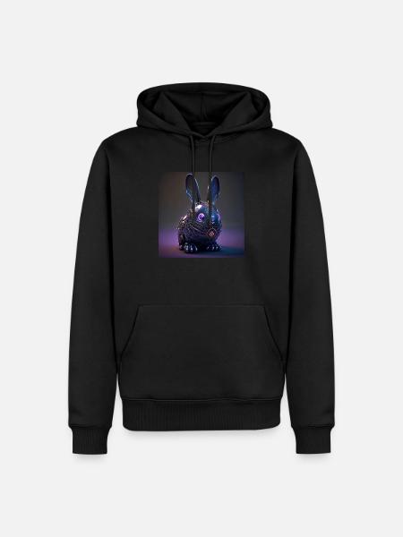 Cyber Punk Easter Bunny - "Easterpunk" - Men’s Premium Organic Hoodie - black