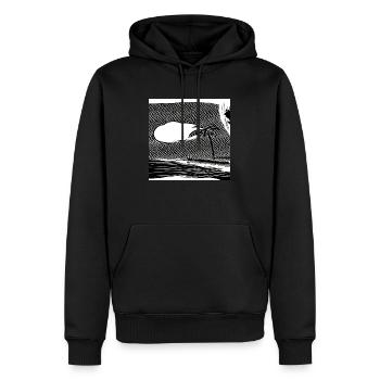 Einsamer Strand mit einer Wolke - Männer Premium Bio Hoodie - Schwarz - Vorne - Nico (187cm)