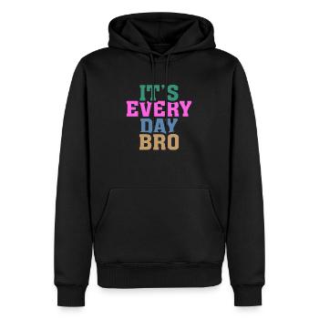 C’est tous les jours Bro - Sweat à capuche Premium bio Homme - noir - Devant - Nico (187cm)