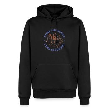 More Espresso Less Depresso - Men’s Premium Organic Hoodie - black - Front - Nico (187cm)