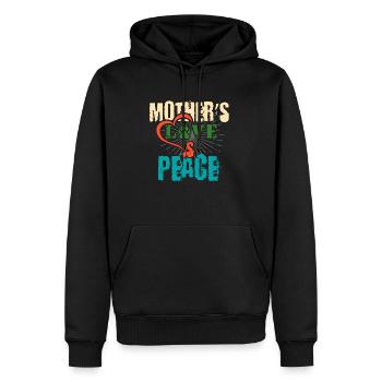 L’amour de la mère est la paix - Sweat à capuche Premium bio Homme - noir - Devant - Nico (187cm)