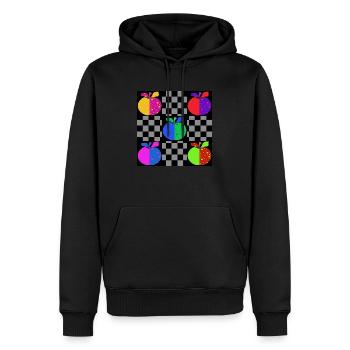 Apfel - Männer Premium Bio Hoodie - Schwarz - Vorne - Nico (187cm)