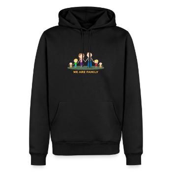 We are Family - Männer Premium Bio Hoodie - Schwarz - Vorne - Nico (187cm)