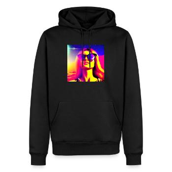 Space adventure lady - Men’s Premium Organic Hoodie - black - Front - Nico (187cm)
