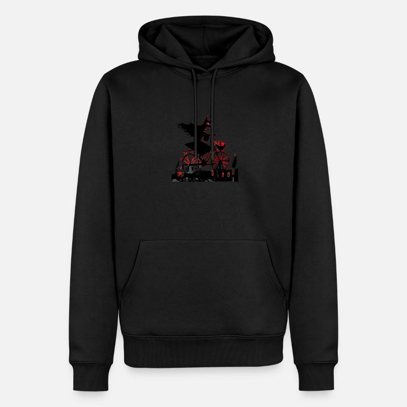 La sorcière au vélo - Sweat à capuche Premium bio Homme - noir