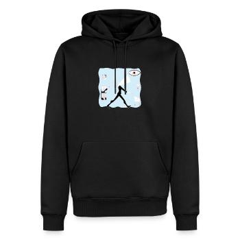 Geburt - Männer Premium Bio Hoodie - Schwarz - Vorne - Nico (187cm)
