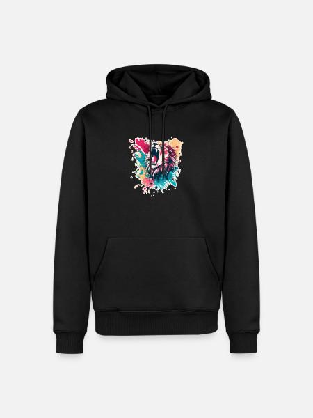 Lion - Men’s Premium Organic Hoodie - black