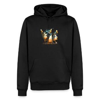 Drôle de fête des pingouins à la bière - Sweat à capuche Premium bio Homme - noir - Devant - Nico (187cm)