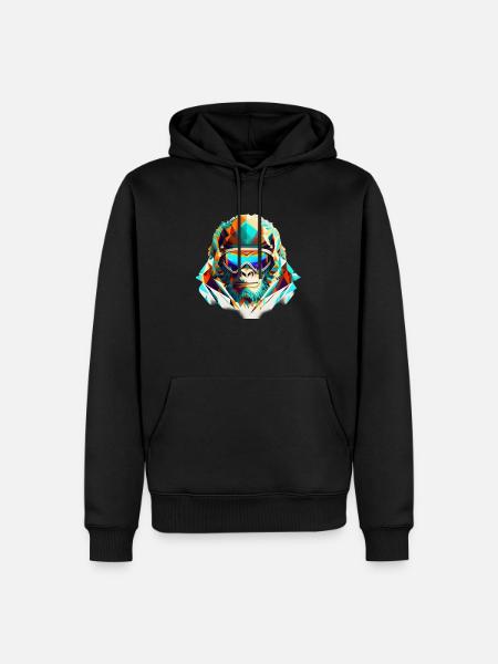 Cool gorilla skier - Men’s Premium Organic Hoodie - black