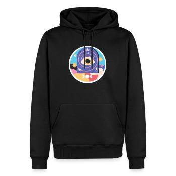 HYPER EYES - Sweat à capuche Premium bio Homme - noir - Devant - Nico (187cm)