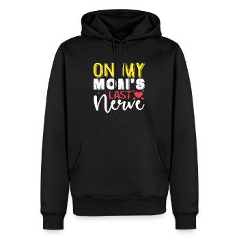 Sur le dernier nerf de ma mère - Sweat à capuche Premium bio Homme - noir - Devant - Nico (187cm)
