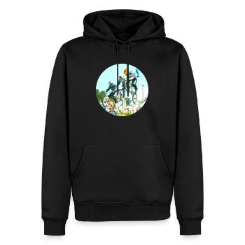 bmx T-Shirt Aufkleber - Männer Premium Bio Hoodie - Schwarz - Vorne - Nico (187cm)