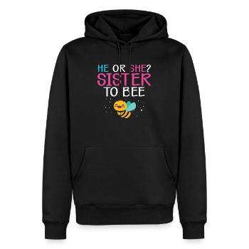 Il ou elle sœur de Bee - Sweat à capuche Premium bio Homme - noir - Devant - Nico (187cm)
