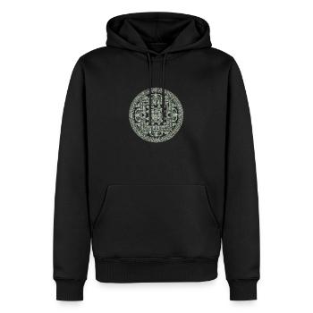 Mandala - Sweat à capuche Premium bio Homme - noir - Devant - Nico (187cm)