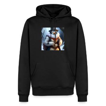 Penguin warriors in winter - Men’s Premium Organic Hoodie - black - Front - Nico (187cm)