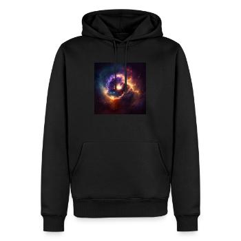 Univers cosmique n°8 - Sweat à capuche Premium bio Homme - noir - Devant - Nico (187cm)