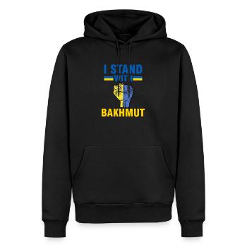 je soutiens bakhmut - Bakhmut, Ukraine - Ukrainian - Sweat à capuche Premium bio Homme - noir - Devant - Nico (187cm)