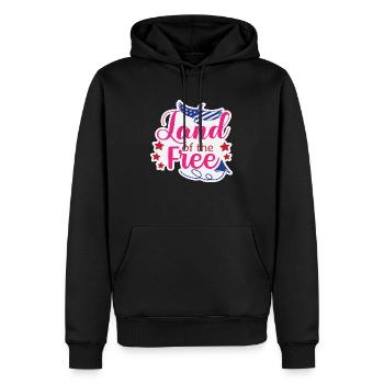 Land of the Free - Männer Premium Bio Hoodie - Schwarz - Vorne - Nico (187cm)