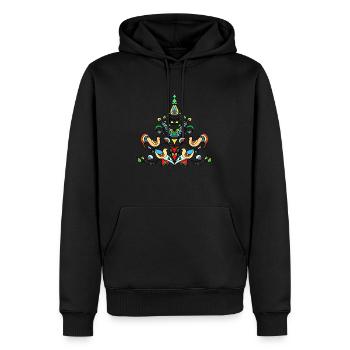 Henne und Hahn - Männer Premium Bio Hoodie - Schwarz - Vorne - Nico (187cm)