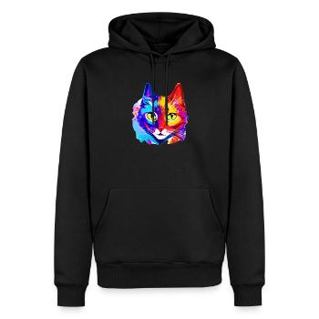 Chat Chat Propriétaire Chaton Chaton Chat domestique - Sweat à capuche Premium bio Homme - noir - Devant - Nico (187cm)