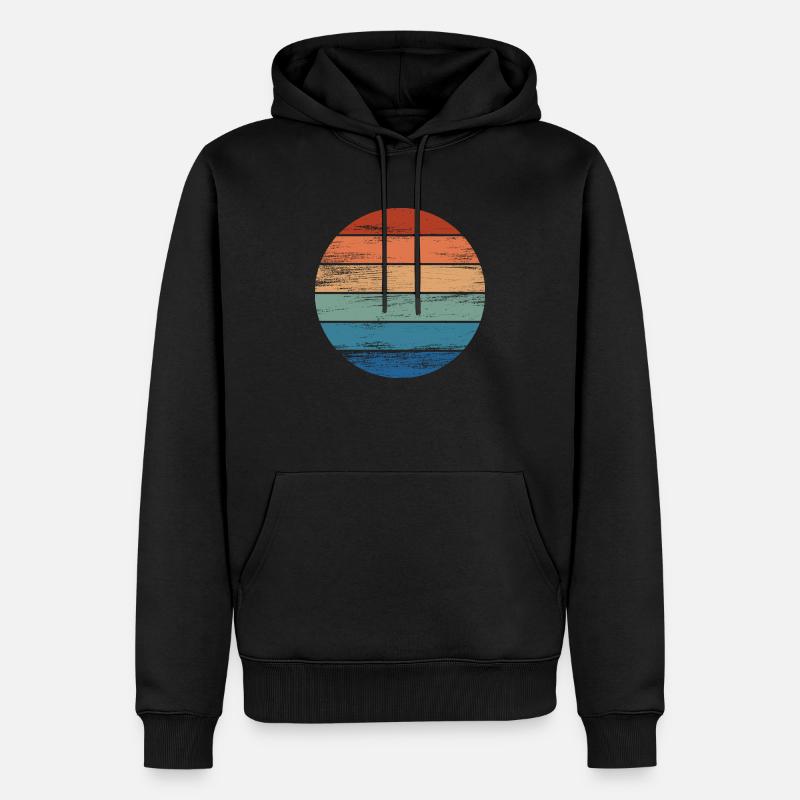 Retro Rainbow Rainbow Circle Distressed - Sweat à capuche Premium bio Homme - noir