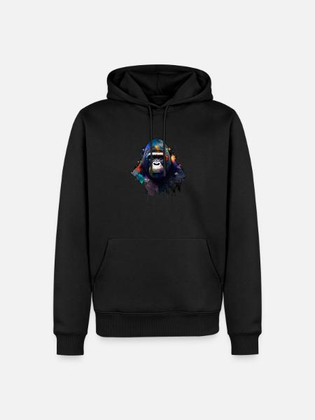 Abstract Gorilla n°2 - Men’s Premium Organic Hoodie - black