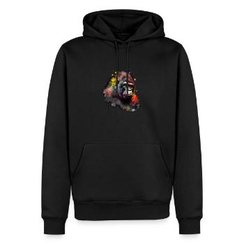 Gorille Abstrait n°3 - Sweat à capuche Premium bio Homme - noir - Devant - Nico (187cm)