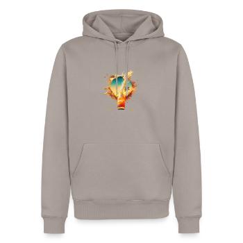 Summer Beer Beach Sun and holiday feeling - Men’s Premium Organic Hoodie - taupe - Front - Nico (187cm)