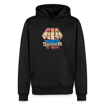 Summer is here - Men’s Premium Organic Hoodie - black - Front - Nico (187cm)