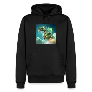 FOX0610 green dragon - Männer Premium Bio Hoodie - Schwarz - Vorne - Nico (187cm)