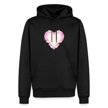 Saint-Valentin Mariage Amour Fiançailles Fête des mères - Sweat à capuche Premium bio Homme - noir - Devant - Nico (187cm)