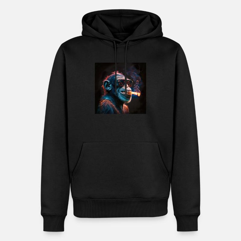 Cool Monkey, l’IA générative - Sweat à capuche Premium bio Homme - noir