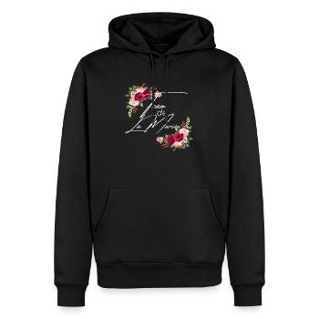 Team de la mariée floral - Sweat à capuche Premium bio Homme - noir - Devant - Nico (187cm)