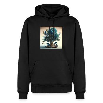 Zen-Baum n°5 - Männer Premium Bio Hoodie - Schwarz - Vorne - Nico (187cm)