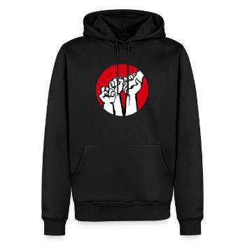 Fäuste1a - Männer Premium Bio Hoodie - Schwarz - Vorne - Nico (187cm)