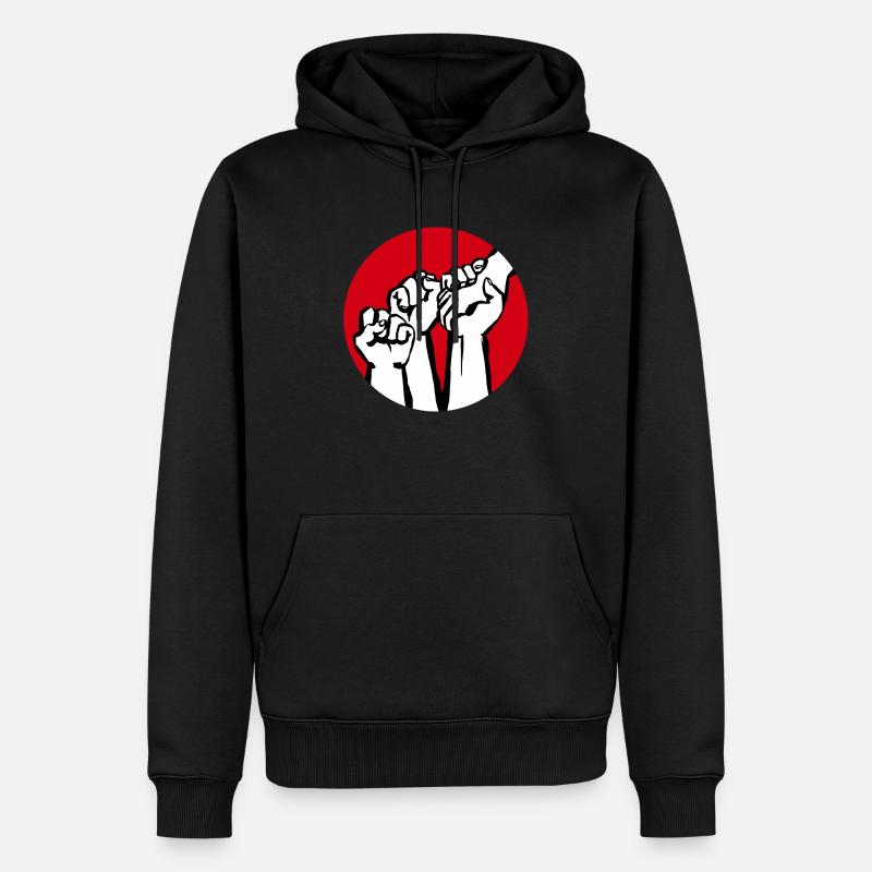 Fäuste1a - Männer Premium Bio Hoodie - Schwarz