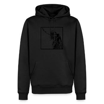 Frau in Form von Musik - Männer Premium Bio Hoodie - Schwarz - Vorne - Nico (187cm)
