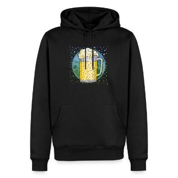 Becher - Männer Premium Bio Hoodie - Schwarz - Vorne - Nico (187cm)