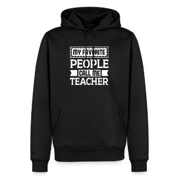Mes personnes préférées m’appellent professeur - Sweat à capuche Premium bio Homme - noir - Devant - Nico (187cm)