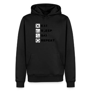 Ear Sleep Ski Repeat - Männer Premium Bio Hoodie - Schwarz - Vorne - Nico (187cm)